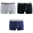 Lot de 3 Boxers homme Coton bio Gris/Noir/Bleu Uni - Guess