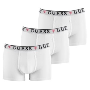 Lot de 3 Boxers homme Coton Blanc Uni - Guess