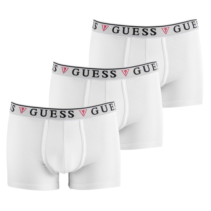 Lot de 3 Boxers homme Coton Blanc Uni - Guess