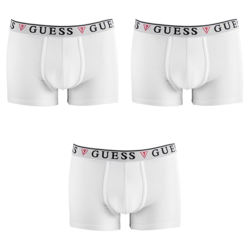 Lot de 3 Boxers homme Coton Blanc Uni - Guess