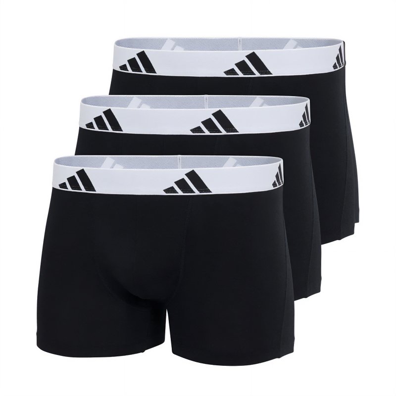 Lot de 3 Boxers homme Coton Noir/Blanc - Adidas