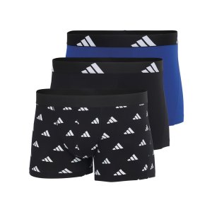 Lot de 3 Boxers homme Coton Noir/Blanc/Bleu Foncé - Adidas