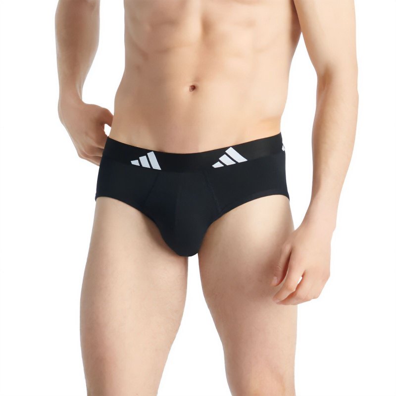 Lot de 3 Slips homme Coton Blanc/Gris/Noir - Adidas