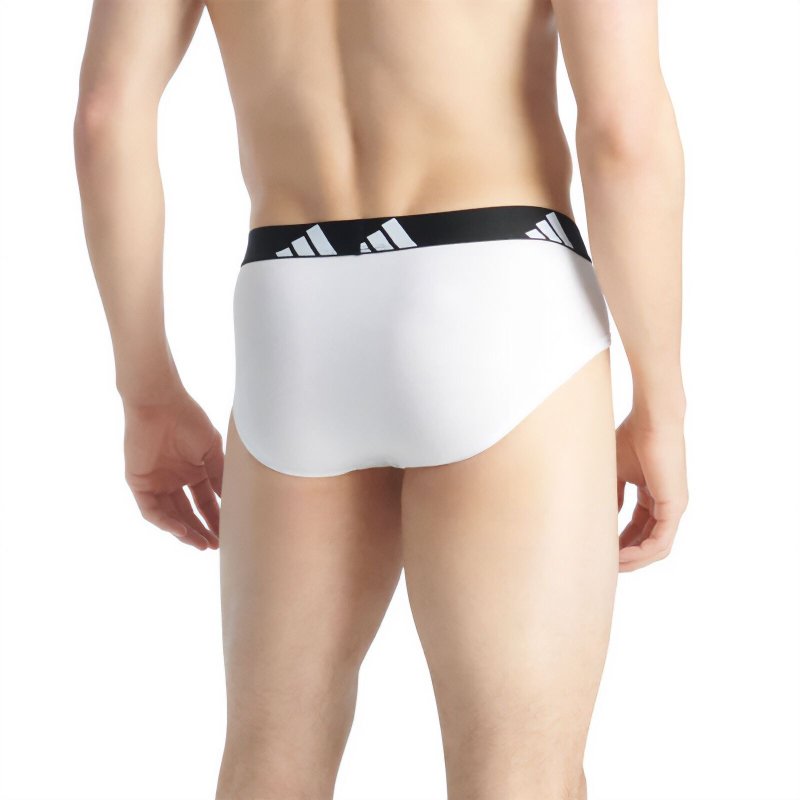 Lot de 3 Slips homme Coton Blanc/Gris/Noir - Adidas