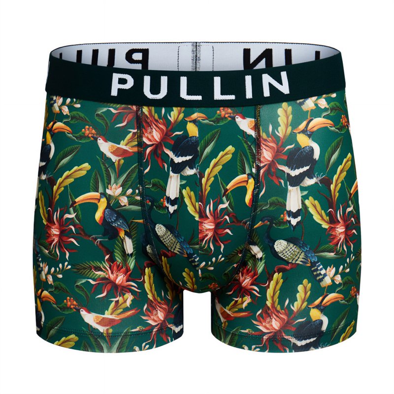 Boxer homme Polyester Noir/Vert/Jaune/Rouge/Bleu/Orange Imprimé - Pull In