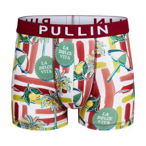 Boxer homme Polyester Blanc/Rouge/Vert/Jaune/Bleu Imprimé - Pull In