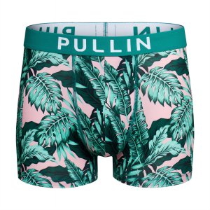 Boxer homme Polyester Vert/Rose/Blanc Imprimé - Pull In