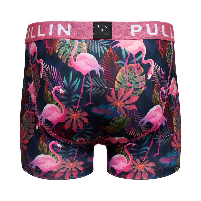Boxer homme Polyester Rose/Vert/Jaune/Orange/Rouge/Bleu marine Imprimé - Pull In