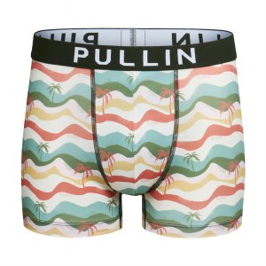 Boxer homme Polyester Blanc/Rose/Jaune/Vert/Bleu Imprimé - Pull In