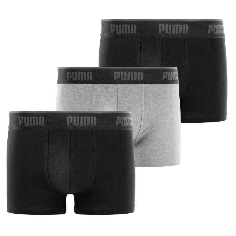 Lot de 3 Boxers homme Coton Gris/Noir Everyday Basics - Puma