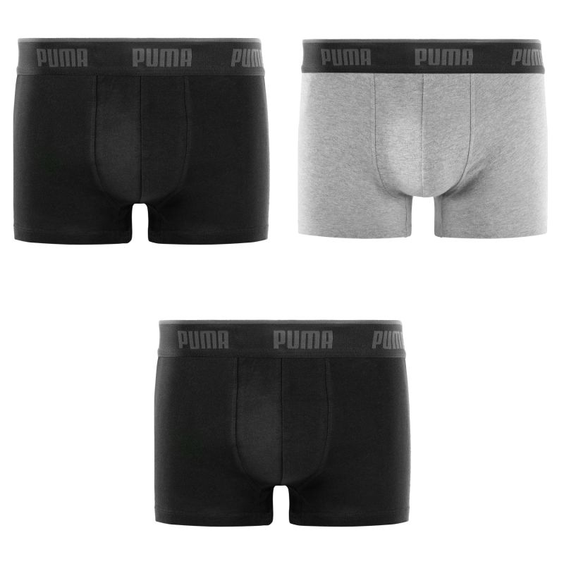 Lot de 3 Boxers homme Coton Gris/Noir Everyday Basics - Puma
