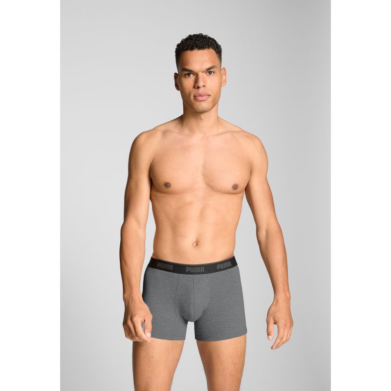 Lot de 3 Boxers homme Coton Gris/Noir Everyday Basics - Puma