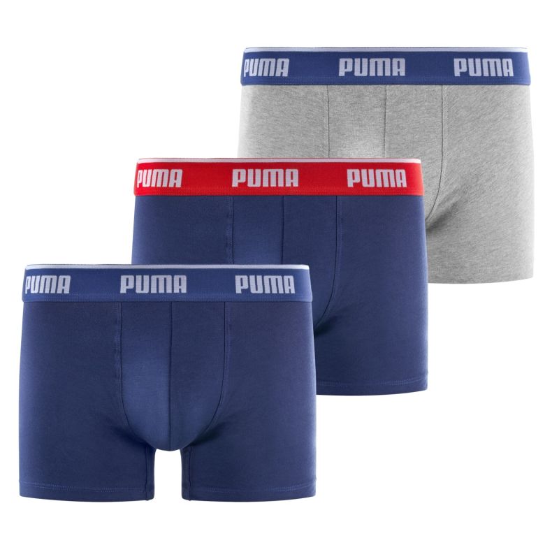 Lot de 3 Boxers homme Coton Bleu Marine/Gris/Rouge Everyday Basics - Puma