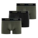 Lot de 3 Boxers homme Coton Kaki/Noir Everyday Basics - Puma
