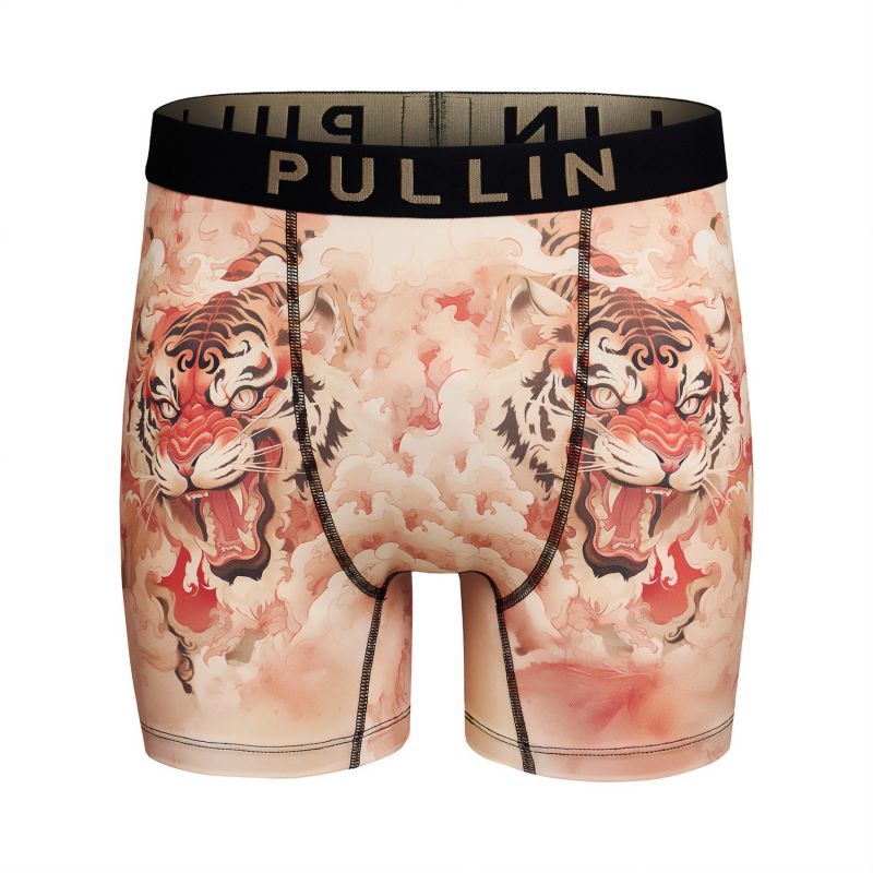 Boxer homme Polyester Rose/Orange/Noir/Blanc/Beige Imprimé - Pull In