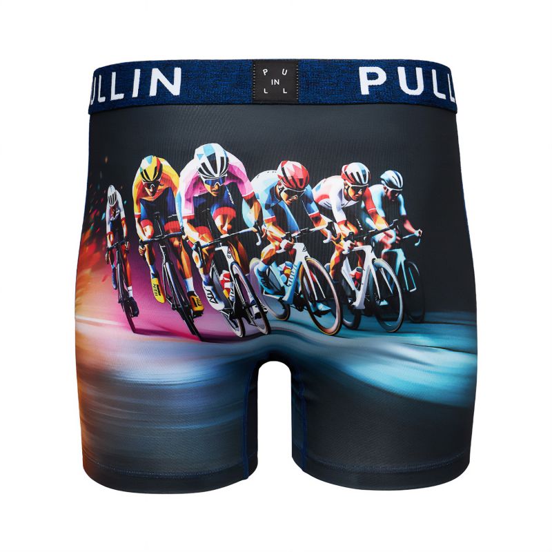 Boxer homme Polyester Noir/Bleu marine/Blanc/Rose/Jaune/Rouge/Orange/ Imprimé - Pull In