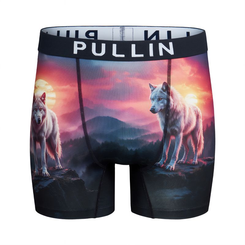 Boxer homme Polyester Noir/Rose/Gris/Blanc/Violet Imprimé - Pull In
