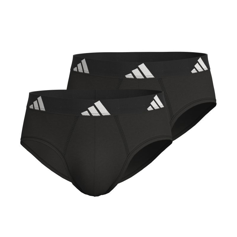 Lot de 2 Slips homme Coton Noir Uni - Adidas