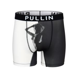 Boxer homme Polyester Noir/Blanc Imprimé - Pull In