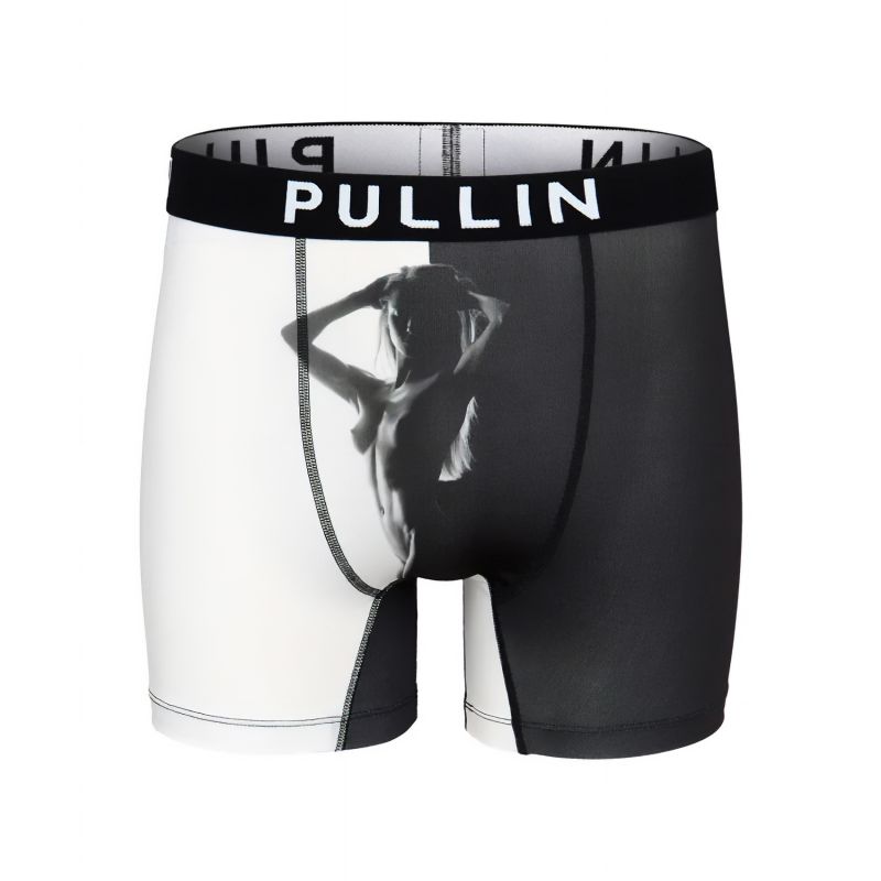 Boxer homme Polyester Noir/Blanc Imprimé - Pull In