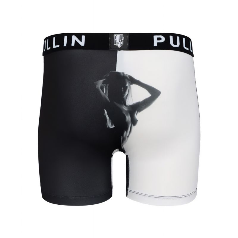 Boxer homme Polyester Noir/Blanc Imprimé - Pull In