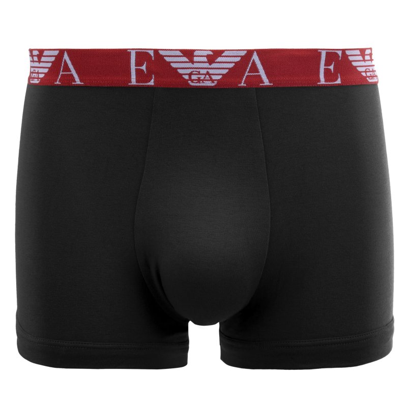 Lot de 3 Boxers homme Coton Bleu/Bleu Marine/Noir/Rouge Uni - Emporio Armani