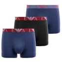 Lot de 3 Boxers homme Coton Bleu/Bleu Marine/Noir/Rouge Uni - Emporio Armani
