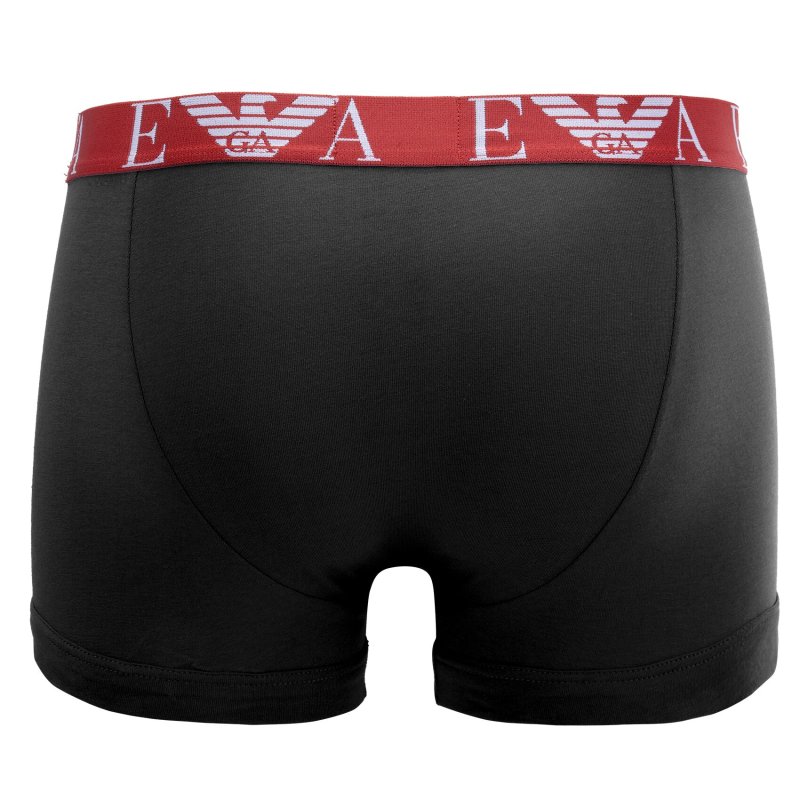 Lot de 3 Boxers homme Coton Bleu/Bleu Marine/Noir/Rouge Uni - Emporio Armani