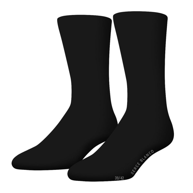 Lot de 10 Paires de Chaussettes homme Ville Casual, Mode Noir/Gris foncé Uni - Serge Blanco