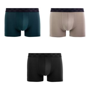 Lot de 3 Boxers homme Coton Vert sapin/Camel/Noir - Impetus