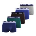 Lot de 5 Boxers homme Coton Bleu/Vert/Noir/Gris Uni - Airness