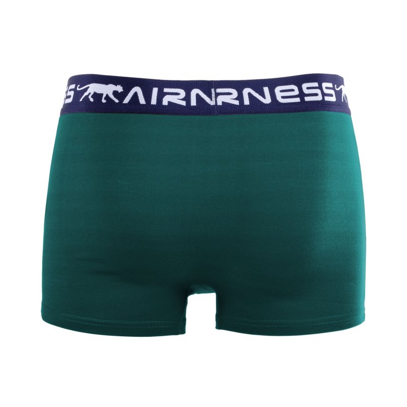 Lot de 5 Boxers homme Coton Bleu/Vert/Noir/Gris Uni - Airness
