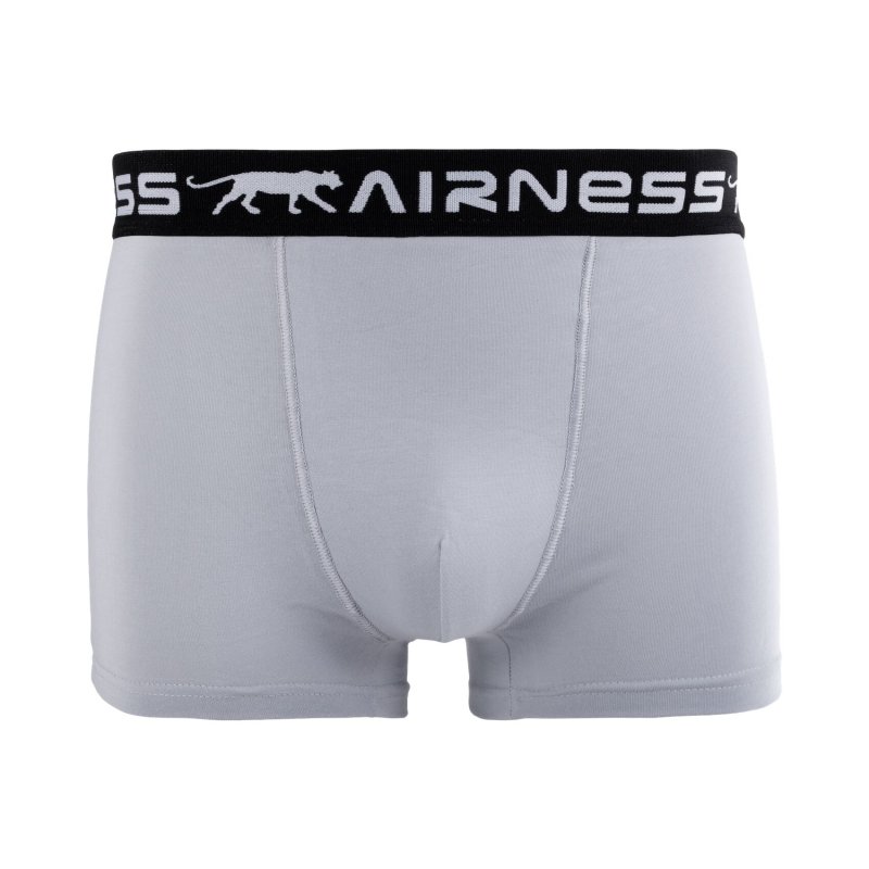 Lot de 5 Boxers homme Coton Noir/Rouge/Gris Uni - Airness