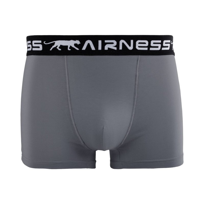 Lot de 5 Boxers homme Coton Noir/Rouge/Gris Uni - Airness