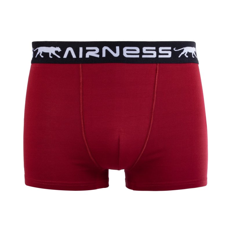 Lot de 5 Boxers homme Coton Noir/Rouge/Gris Uni - Airness