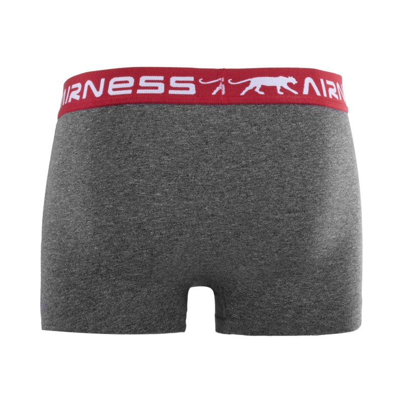 Lot de 5 Boxers homme Coton Noir/Rouge/Gris Uni - Airness