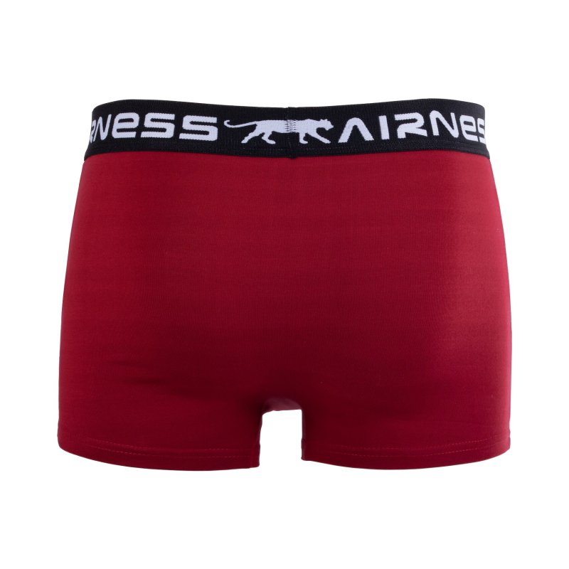 Lot de 5 Boxers homme Coton Noir/Rouge/Gris Uni - Airness