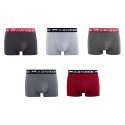 Lot de 5 Boxers homme Coton Noir/Rouge/Gris Uni - Airness