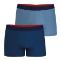 Lot de 2 Boxers homme Coton Bleu pétrole/Bleu clair/Rouge Uni - Eminence