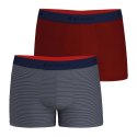 Lot de 2 Boxers homme Coton Rouge brique/Bleu marine/Blanc Uni - Eminence