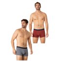 Lot de 2 Boxers homme Coton Rouge brique/Bleu marine/Blanc Uni - Eminence