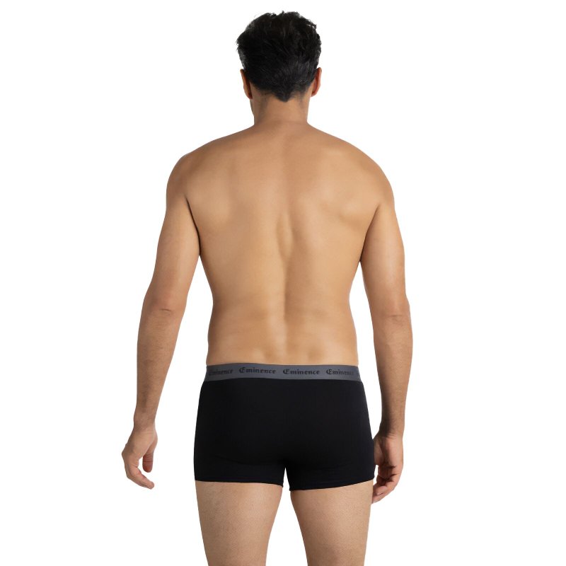 Lot de 3 Boxers homme Coton Noir/Gris Uni - Eminence