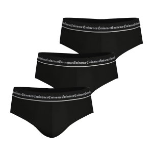 Lot de 3 Slips homme Coton Noir Uni - Eminence
