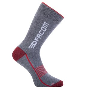 Lot de 6 Paires de Chaussettes homme Tennis Travail Noir/Gris/Rouge Uni - Facom
