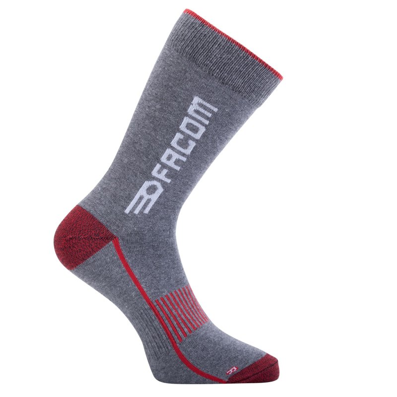 Lot de 6 Paires de Chaussettes homme Tennis Travail Noir/Gris/Rouge Uni - Facom
