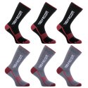 Lot de 6 Paires de Chaussettes homme Tennis Travail Noir/Gris/Rouge Uni - Facom