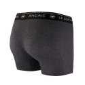 Boxer homme Coton Gris foncé chiné/Noir/Blanc Uni - Le Slip Francais