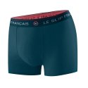 Boxer homme Coton Bleu pétrole/Rouge/Blanc Uni - Le Slip Francais