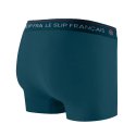 Boxer homme Coton Bleu pétrole/Rouge/Blanc Uni - Le Slip Francais