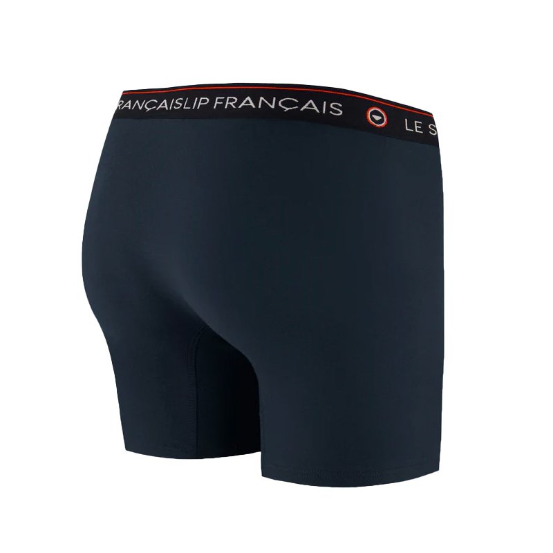 Boxer homme Coton Bleu marine/Rouge/Blanc Uni - Le Slip Francais